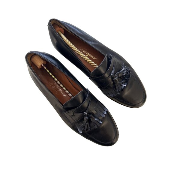 Salvatore Ferragamo Men\'s Size 10.5 Leather Tassel Loafers Super Prime Natural main image 4